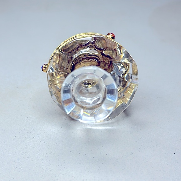 Handcrafted Leaded Crystal 24K Gold Christmas Accent - Picture 3 of 4